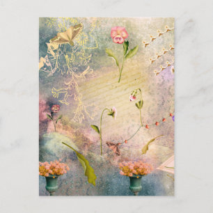 Moten en pansies briefkaart