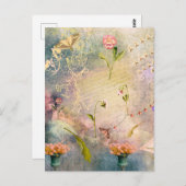 Moten en pansies briefkaart (Voorkant / Achterkant)