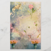 Moten en pansies, gepersonaliseerde romantische ar briefpapier (Achterkant)