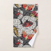 Moten op witte hydrangea bad handdoek (Handdoek)