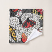 Moten op witte hydrangea bad handdoek (Wasdoekje)