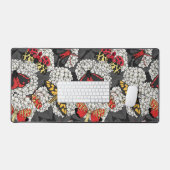 Moten op witte hydrangea bureaumat (Keyboard & Muis)