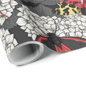 Moten op witte hydrangea cadeaupapier (Rol Hoek)