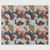 Moten op witte hydrangea cadeaupapier (Vlak)