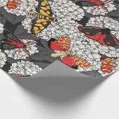 Moten op witte hydrangea cadeaupapier (Hoek)