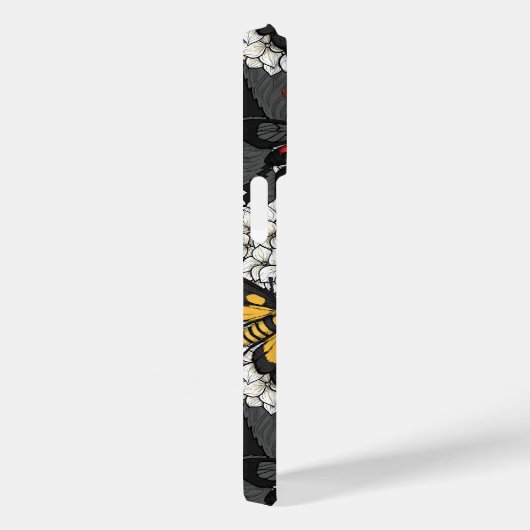 Moten op witte hydrangea Case-Mate iPhone case (Achterkant / Rechts)