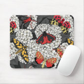 Moten op witte hydrangea muismat (Met muis)