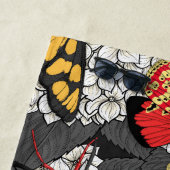 Moten op witte hydrangea strandlaken (In situ)