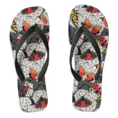 Moten op witte hydrangea teenslippers (Voetbed)