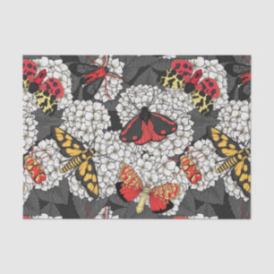 Moten op witte hydrangea tissuepapier