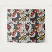 Moten op witte hydrangea wandkleed (Voorkant (horizontaal))