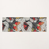 Moten op witte hydrangea yogamat (Achterkant (horizontaal))