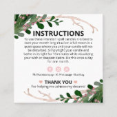 Moth and Moon Candle Inention Spell Vierkante Visitekaartje (Achterkant)