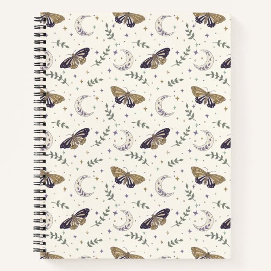 Moth and Moon Spiral Notebook 8.5"x11" Notitieboek (Voorkant)