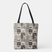 Moth & Botanical Grunge Halloween Collage Tote Bag (Achterkant)