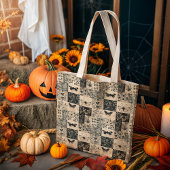 Moth & Botanical Grunge Halloween Collage Tote Bag