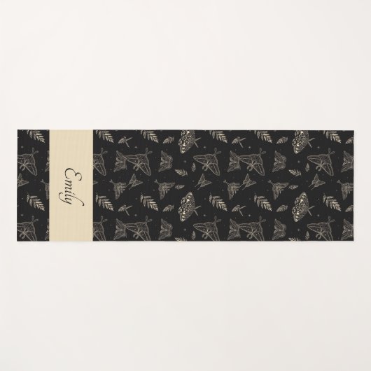 Moth Butterfly Celestial Pattern Yoga Mat (Voorkant (horizontaal))