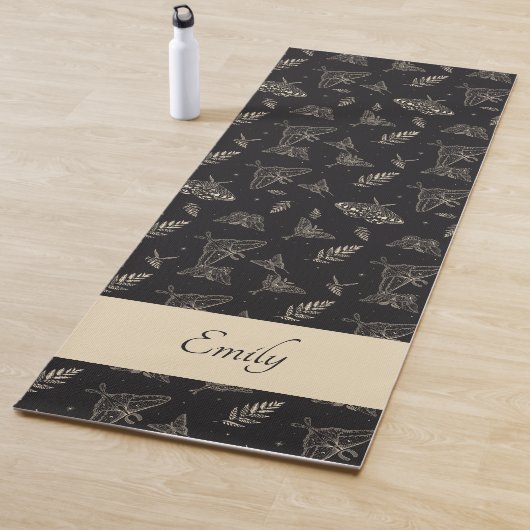 Moth Butterfly Celestial Pattern Yoga Mat (In situ)
