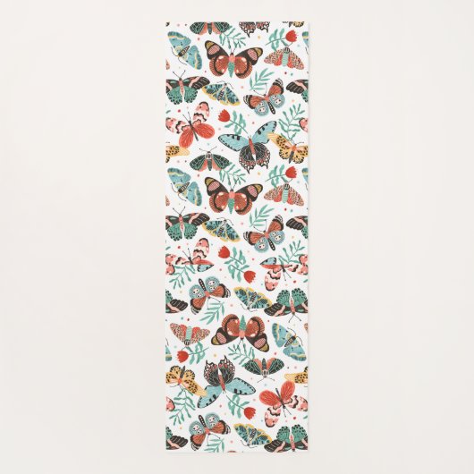 Moth Butterfly kleurrijk Patroon Yogamat (Achterkant)