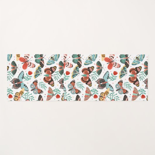 Moth Butterfly kleurrijk Patroon Yogamat (Voorkant (horizontaal))
