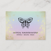 *~* Moth Butterfly Magic Boho Rainbow Pastel Visitekaartje (Voorkant)