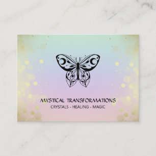 *~* Moth Butterfly Magic Boho Rainbow Pastel Visitekaartje
