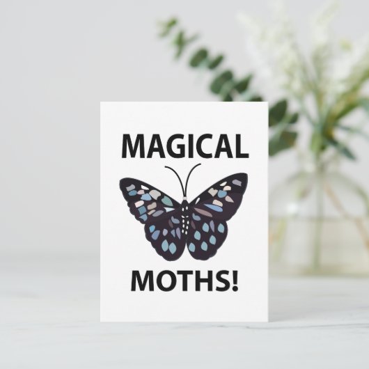 Moth Butterfly Magical Moths Briefkaart (Staand voorkant)