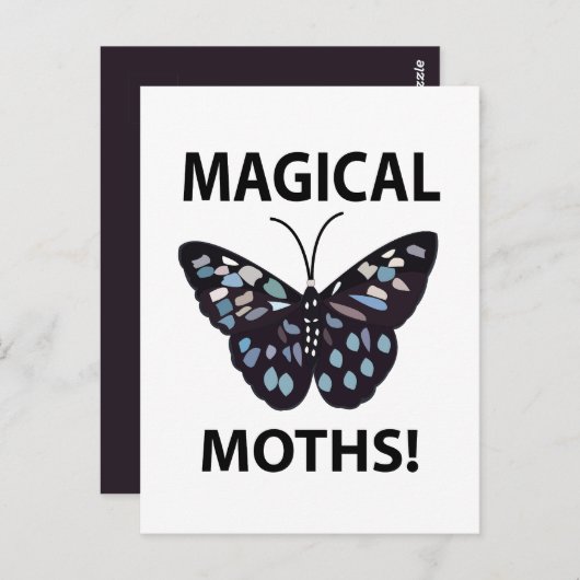 Moth Butterfly Magical Moths Briefkaart (Voorkant / Achterkant)