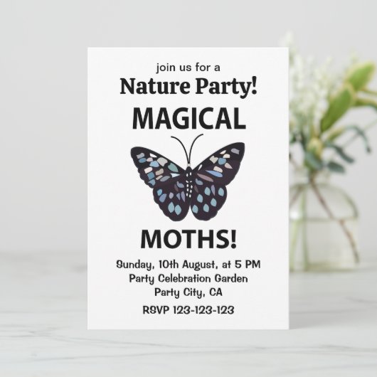 Moth Butterfly Magical Moths Kaart (Staand voorkant)