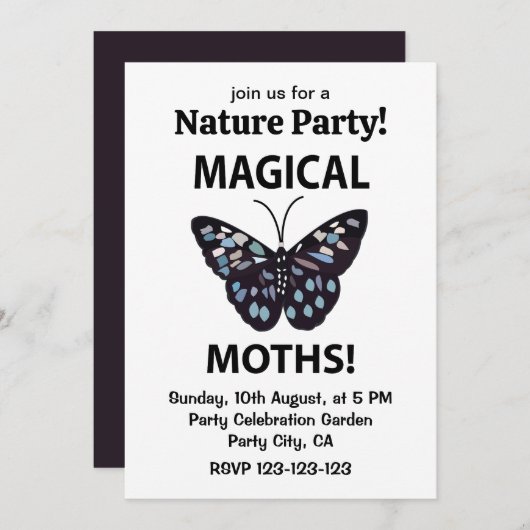 Moth Butterfly Magical Moths Kaart (Voorkant / Achterkant)