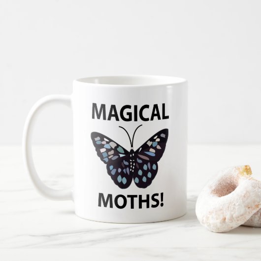 Moth Butterfly Magical Moths Koffiemok (Met donut)