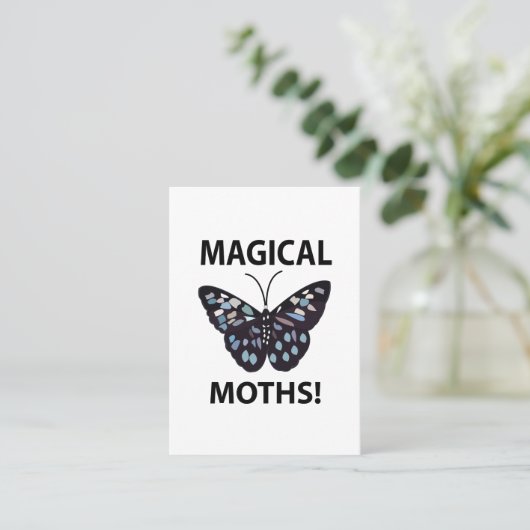 Moth Butterfly Magical Moths Visitekaartje (Staand voorkant)