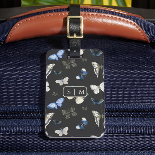 Moth Butterfly-patroon Bagagelabel (Voorkant Insitu 2)