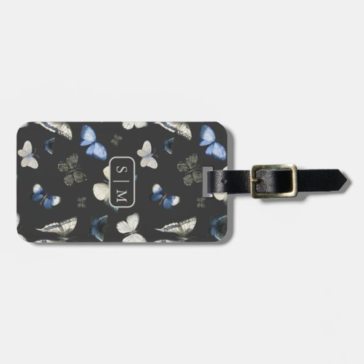 Moth Butterfly-patroon Bagagelabel (Voorkant horizontaal)