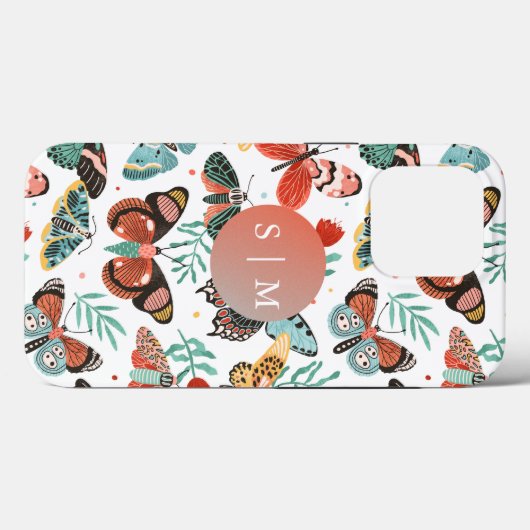 Moth Butterfly-patroon Case-Mate iPhone Case (Achterkant (horizontaal))