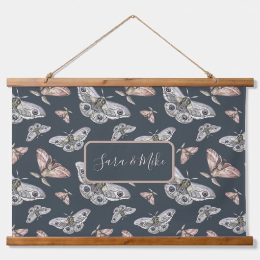 Moth Butterfly-patroon Hangend Wandkleed (Voorkant)