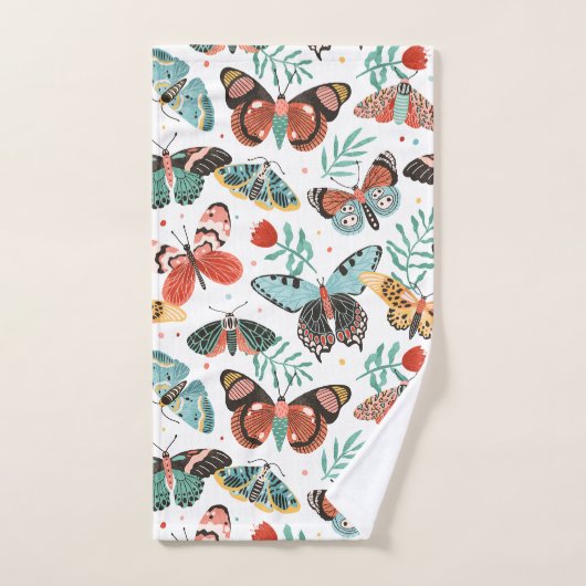 Moth Butterfly Pattern Bad Handdoek (Handdoek)