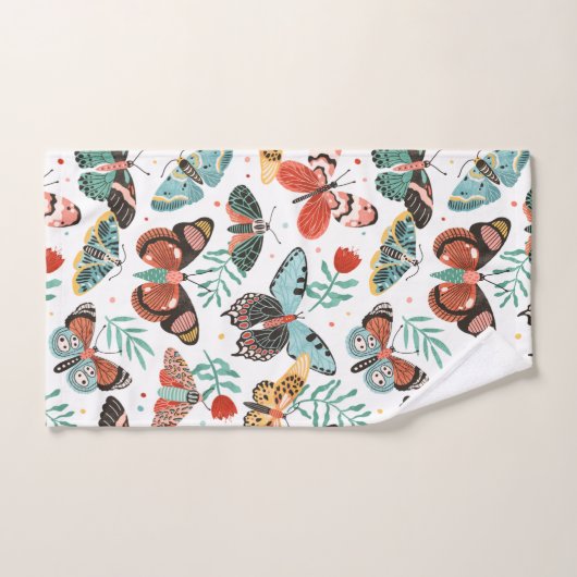 Moth Butterfly Pattern Bad Handdoek (Handdoek)