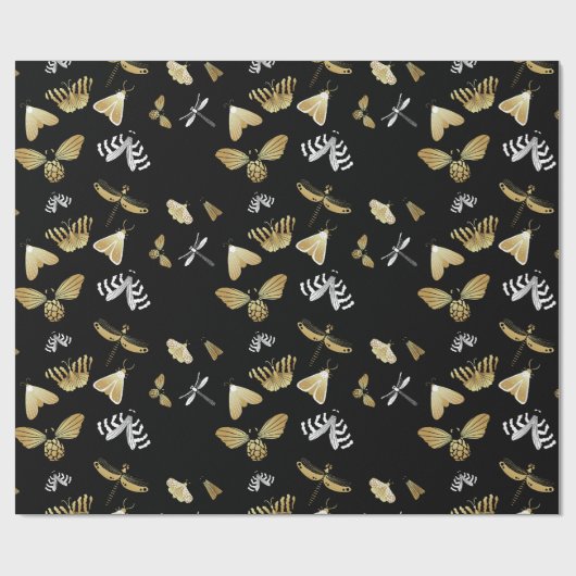 Moth Butterfly Pattern Cadeaupapier (Vlak)