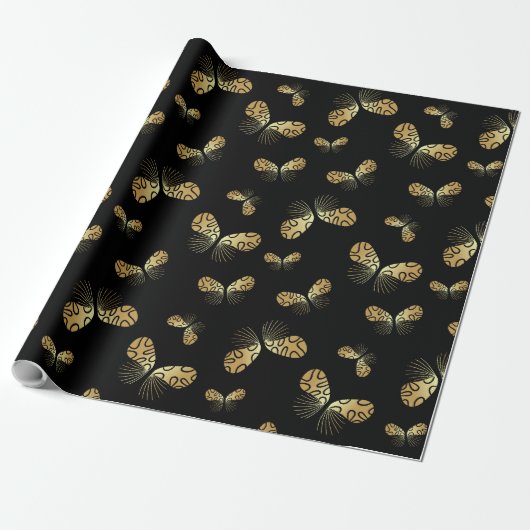 Moth Butterfly Pattern Cadeaupapier (Uitgerold)