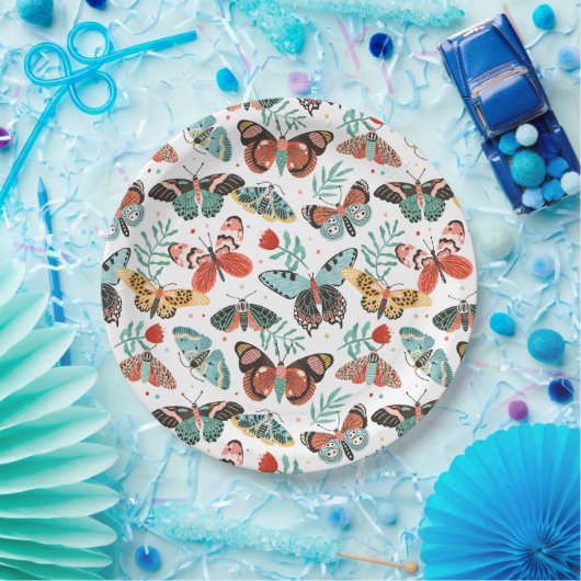 Moth Butterfly Pattern Papieren Bordje (Feest)