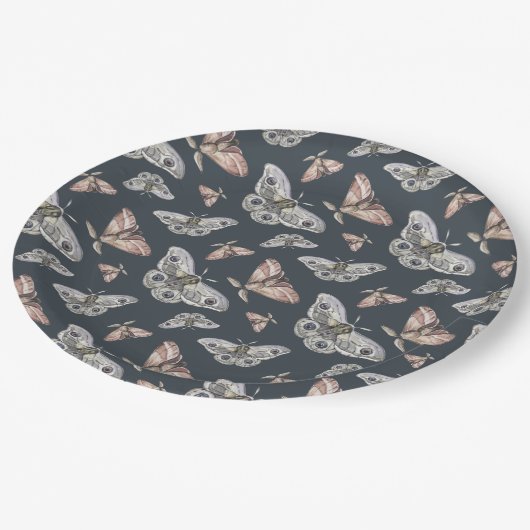Moth Butterfly Pattern Papieren Bordje (Gekanteld)