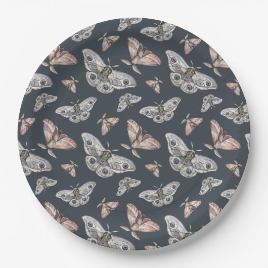 Moth Butterfly Pattern Papieren Bordje (Voorkant)