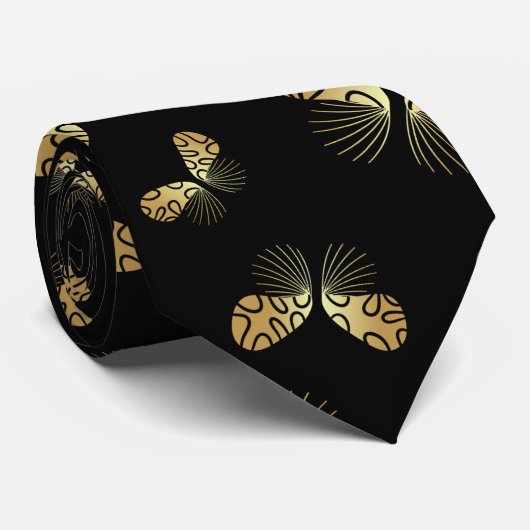Moth Butterfly Pattern Stropdas (Opgerold)
