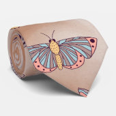Moth Butterfly Pattern Stropdas (Opgerold)