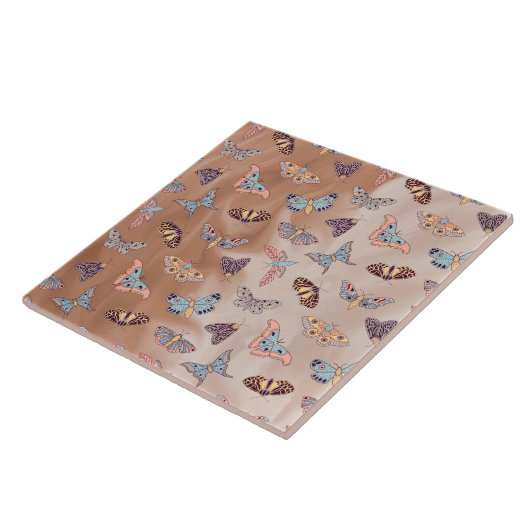 Moth Butterfly Pattern Tegeltje (Zijkant)