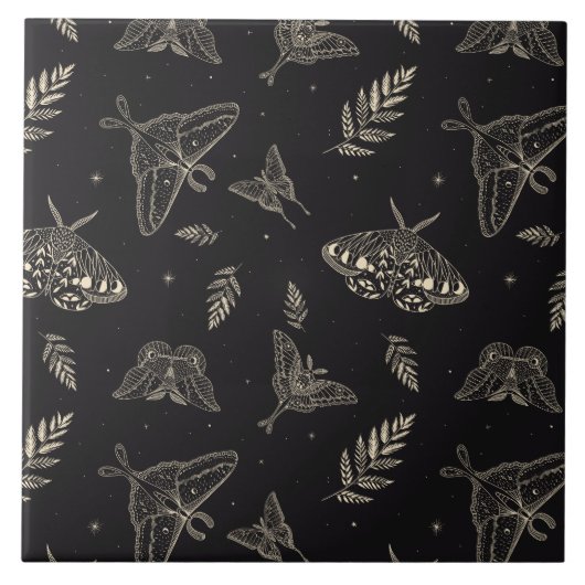 Moth Butterfly Pattern Tegeltje (Voorkant)