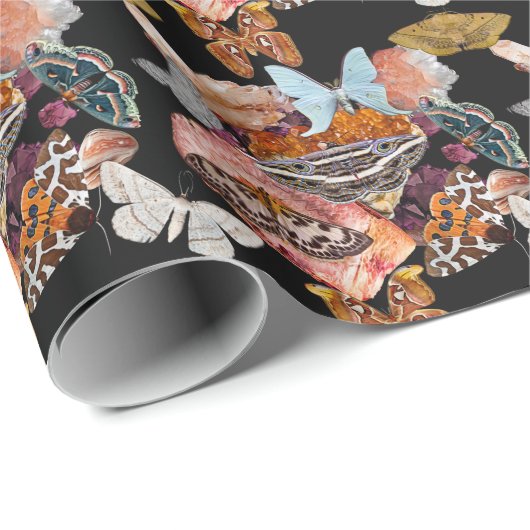 Moth Cotillion | Goblincore Witchy Wrapping Paper Cadeaupapier (Rol Hoek)