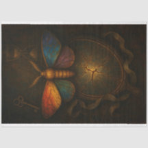 Moth Cracked Mirror & Key Decoupage Papier LGBTQ