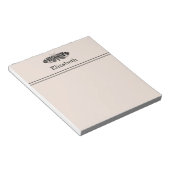 Moth Elegant Black en Buff met naam Notitieblok (Schuin)